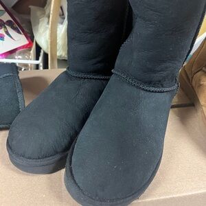 UGG Black Ankle Boots Suede Slip-On